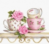 Luca-S B2327 Набор для вышивки крестом Чайные чашки с розами