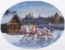 Набор для вышивания Panna С-1530 Набор для вышивания Три белых коня