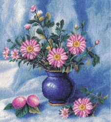 Набор для вышивания Panna Ц-0978 Набор для вышивания Букет хризантем в вазе