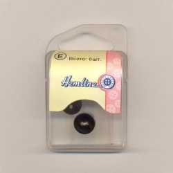 Hemline 04.056.18.02 Пуговицы "Shell", 11 мм, 6 штук в упаковке, цвет черный