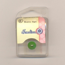 Hemline 04.056.18.12 Пуговицы "Shell", 11 мм,6 штук в упаковке, цвет зеленый