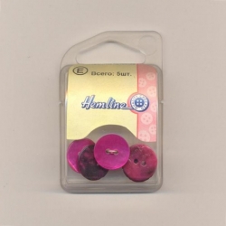Hemline 04.056.24.27 Пуговицы "Shell", 15 мм, 5 штук в упаковке, цвет фуксия