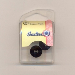 Hemline 04.056.24.02 Пуговицы "Shell", 15 мм, 5 штук в упаковке, цвет черный