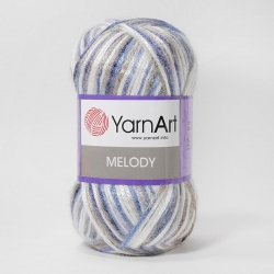 YarnArt Melody 904 белый бежевый голубой - интернет магазин Стелла Арт