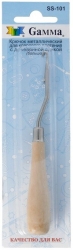 Gamma SS-101 Крючок металлический для коврового плетения с деревянной ручкой, купить в интернет магазине Стелла Арт