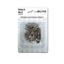 Blitz PAN-0 Булавки английские №0 под никель в блистере 25 шт, 28 мм, купить в интернет магазине Стелла Арт