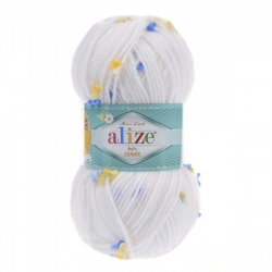Alize Baby Flower 5874 белый - интернет магазин Стелла Арт