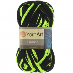 YarnArt Flamenco 329 черно-зеленый 1 упаковка - интернет магазин Стелла Арт