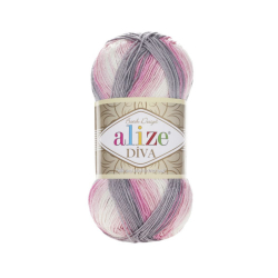 Alize Diva batik 3245 серый розовый