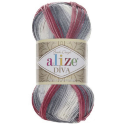 Alize Diva batik 5740 красный серый