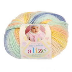 Alize Baby wool batik 6539 желтый синий