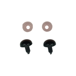 Глаза чёрные винтовые круглые пластиковые 18 мм с фиксатором, цена за 2 шт - интернет магазин Стелла Арт