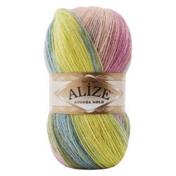 Alize Angora gold batik 6792 розовый салатовый зеленый Alize Angora gold batik 6792 розовый салатовый зеленый