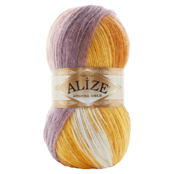 Alize Angora gold batik 7921 желтый сиреневый Alize Angora gold batik 7921 желтый сиреневый