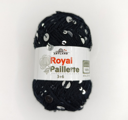 Artland Royal Paillette 125 черный с серебром 1 моток - интернет магазин Стелла Арт