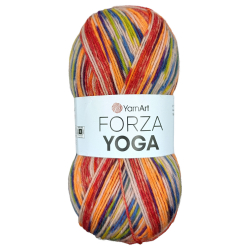 YarnArt Forza Yoga 2504 красный оранжевый синий - интернет магазин Стелла Арт