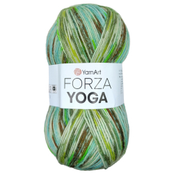 YarnArt Forza Yoga 2507 зеленый коричневый - интернет магазин Стелла Арт