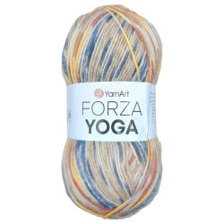 YarnArt Forza Yoga 2510 синий бежевый - интернет магазин Стелла Арт