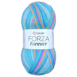 YarnArt Forza Forever 2711 бирюзовый малиновый оранжевый - интернет магазин Стелла Арт