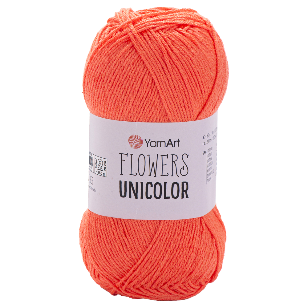 YarnArt Flowers Unicolor 737 оранжевый 1 моток