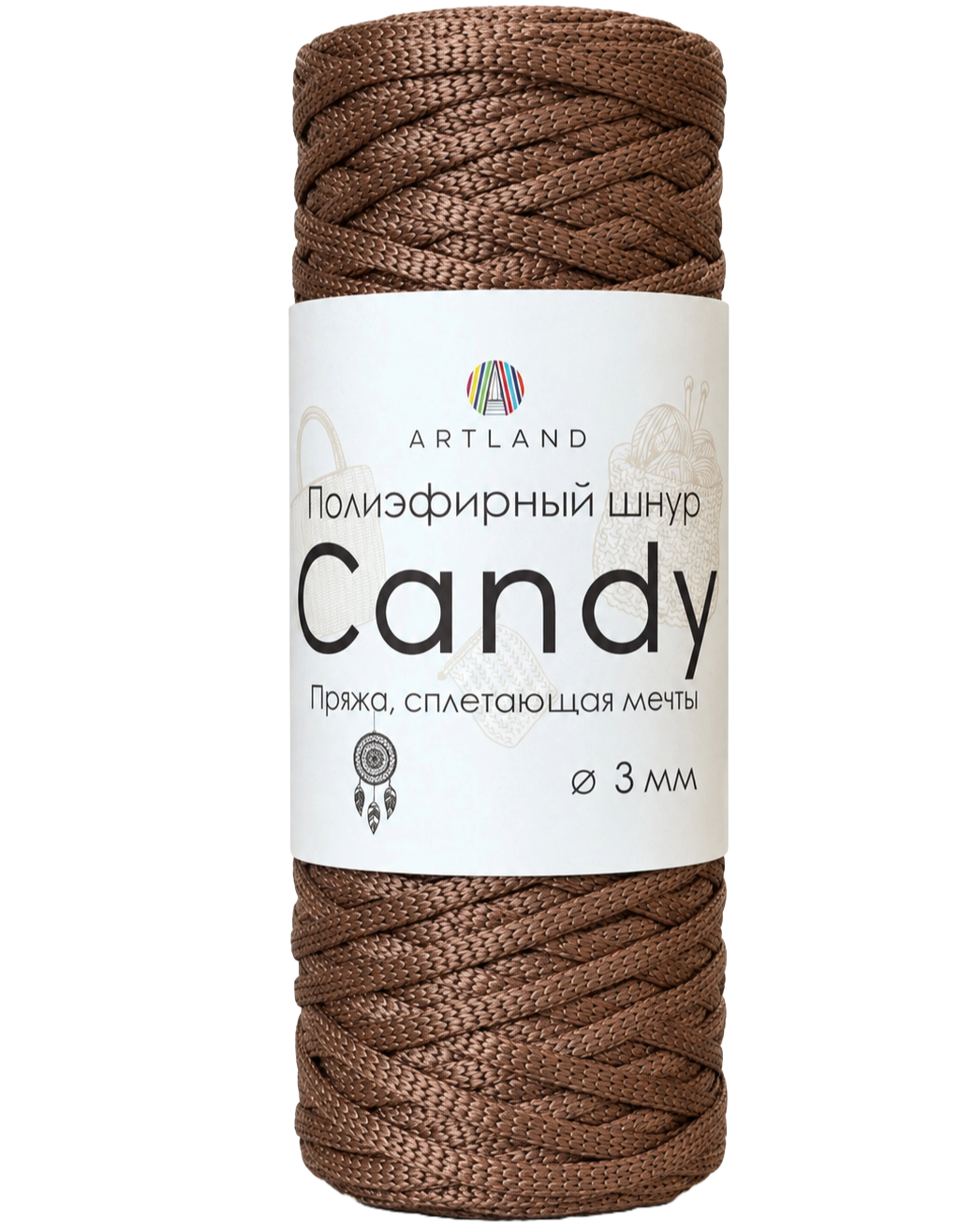 Artland Candy полиэфирный шнур 3 мм 29 светло-коричневый 1 моток