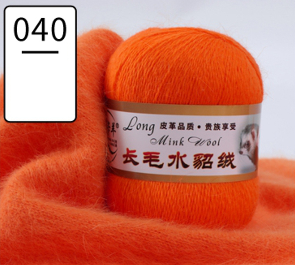 Норка Long Mink wool 040 ангорский кролик ярко-оранжевый