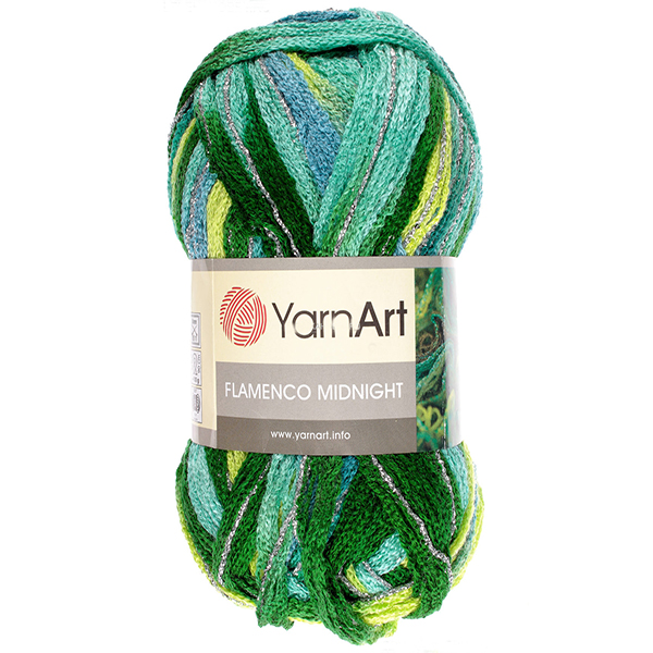 YarnArt Flamenco midnight 792 зеленый-бирюзовый 1 упаковка