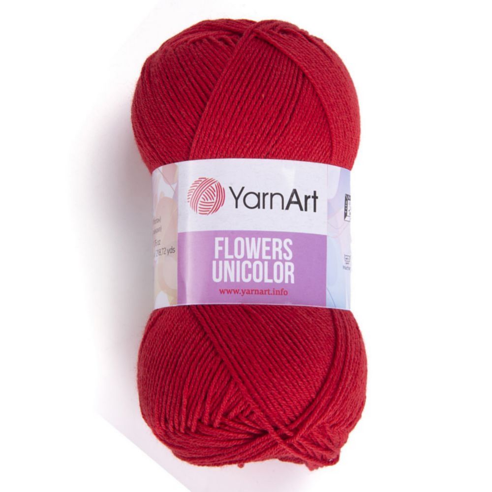 YarnArt Flowers Unicolor 738 красный