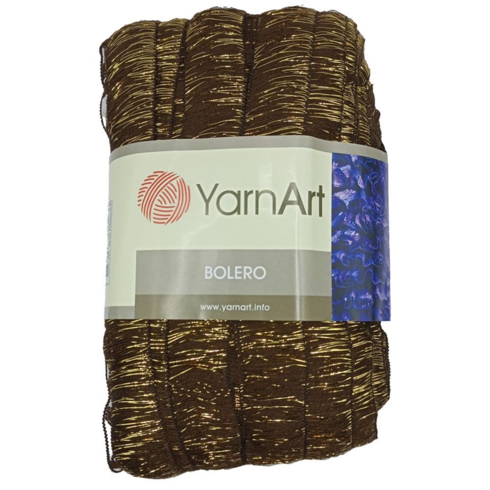YarnArt Bolero 581 коричневый с золотистым люрексом 1 упаковка