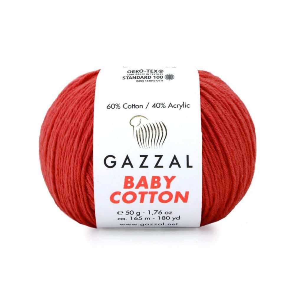 Gazzal Baby cotton 3418 красный коралл