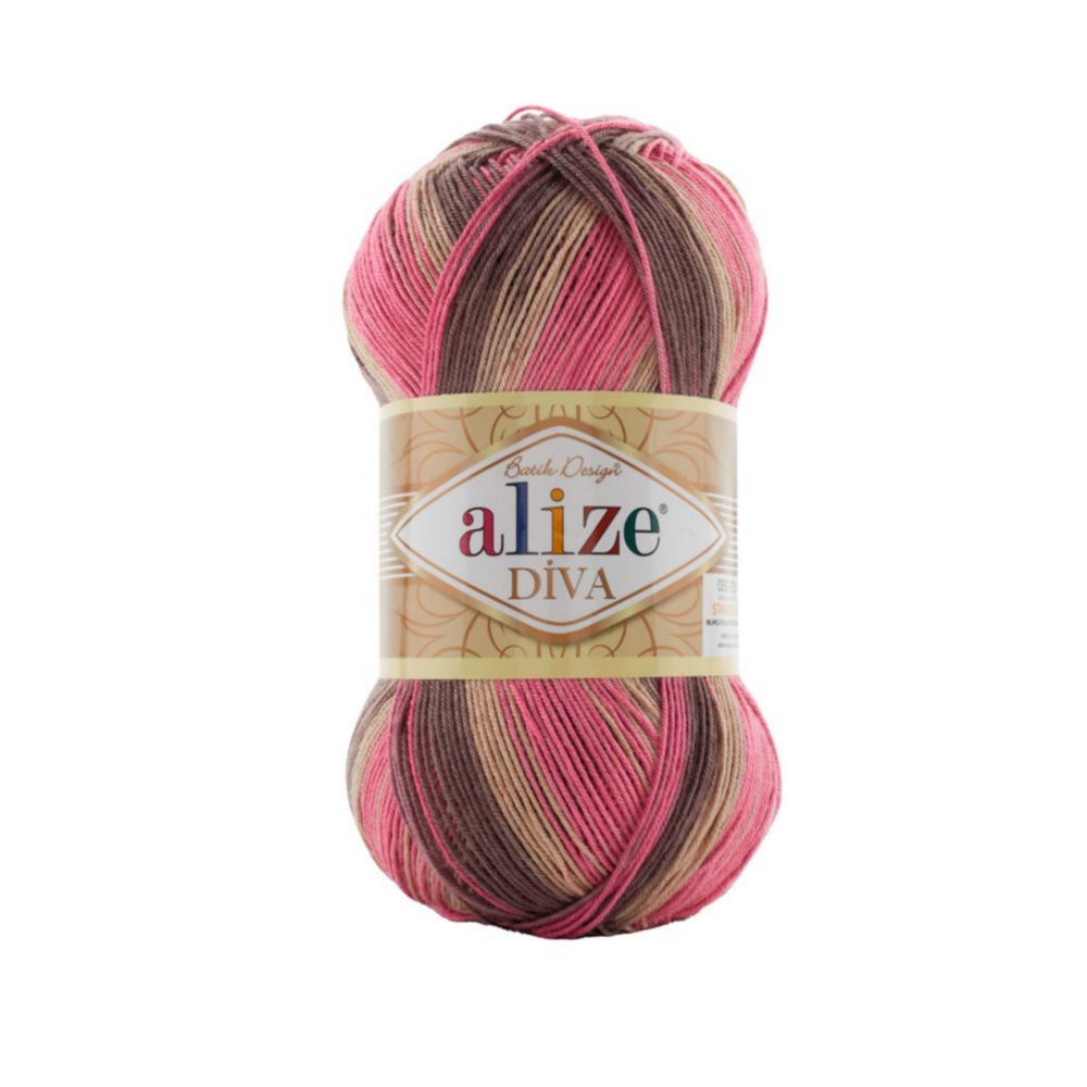 Alize Diva batik 7829 розовый коричневый