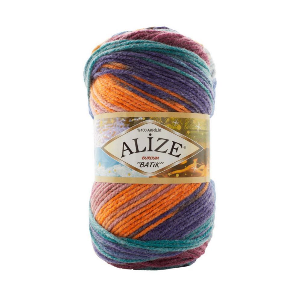 Alize Burcum batik 7919 оранжевый голубой