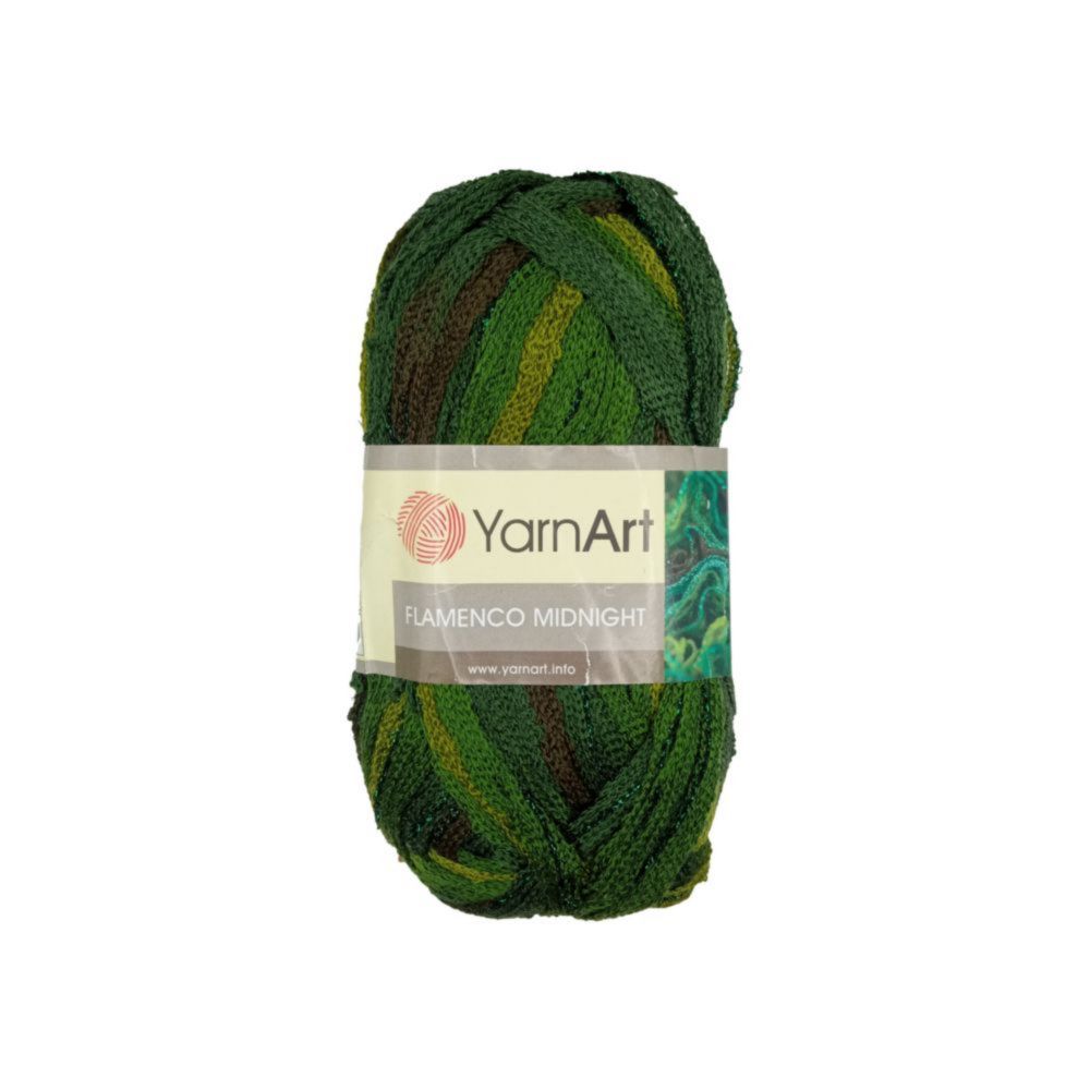 YarnArt Flamenco midnight 775 коричневый зеленый 1 упаковка