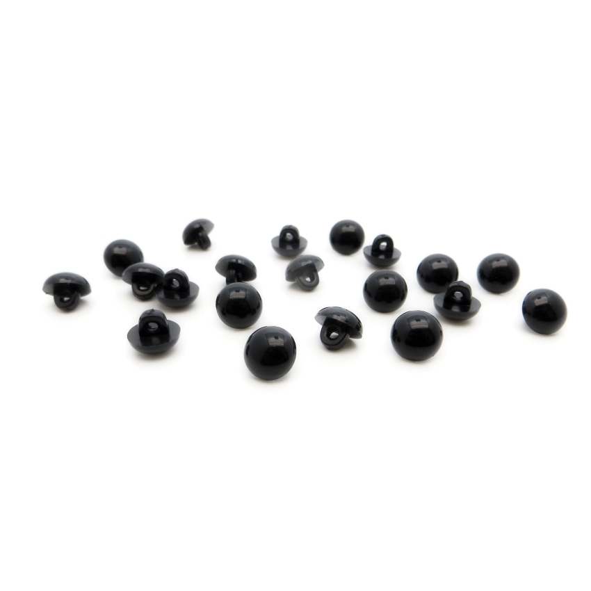 Рукоделие GB03 Глазки пластиковые пришивные 20 штук в упаковке, цвет черный, 10.8 x 4.5 мм