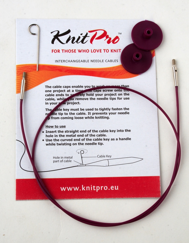 KnitPro 10561 Набор: тросик 28 см (50 см), заглушки и кабельный ключик