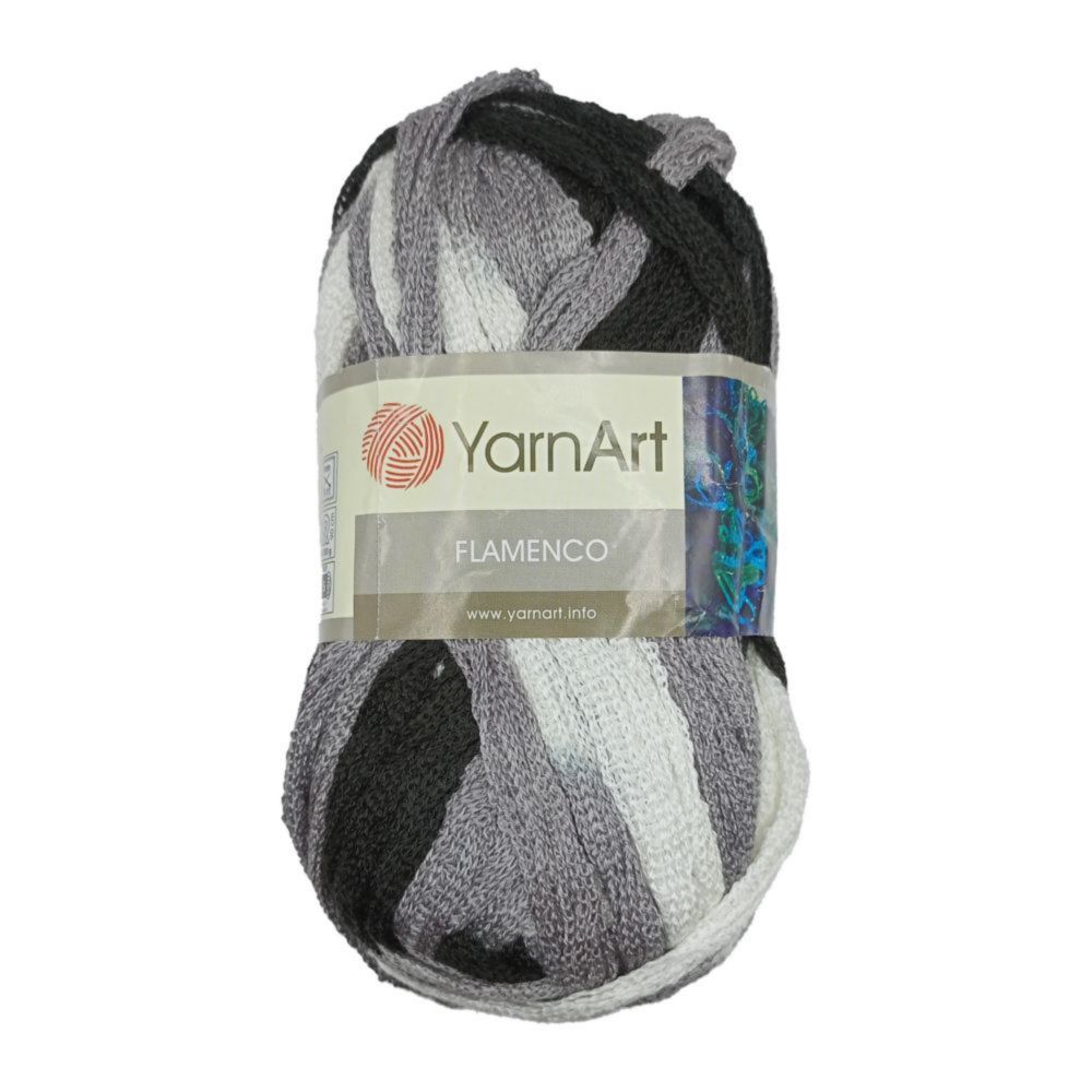 YarnArt Flamenco 281 серый белый 1 упаковка