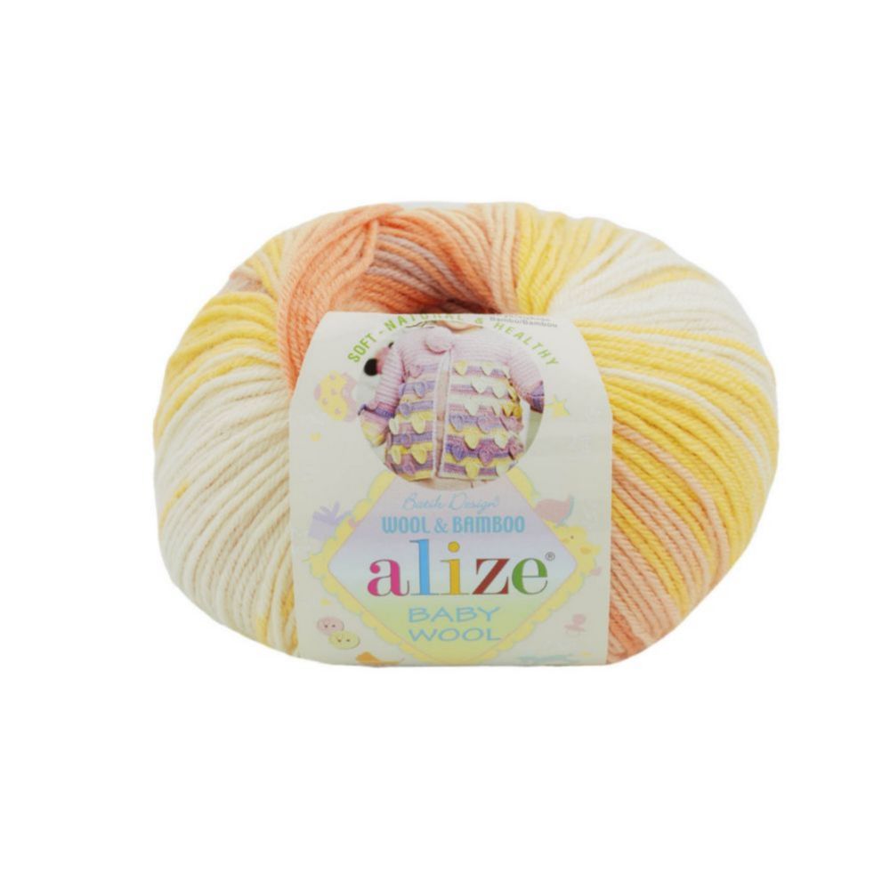 Alize Baby wool batik 7721 жёлтый оранжевый