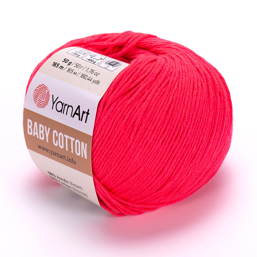 YarnArt Baby Cotton 423 ярко-коралловый