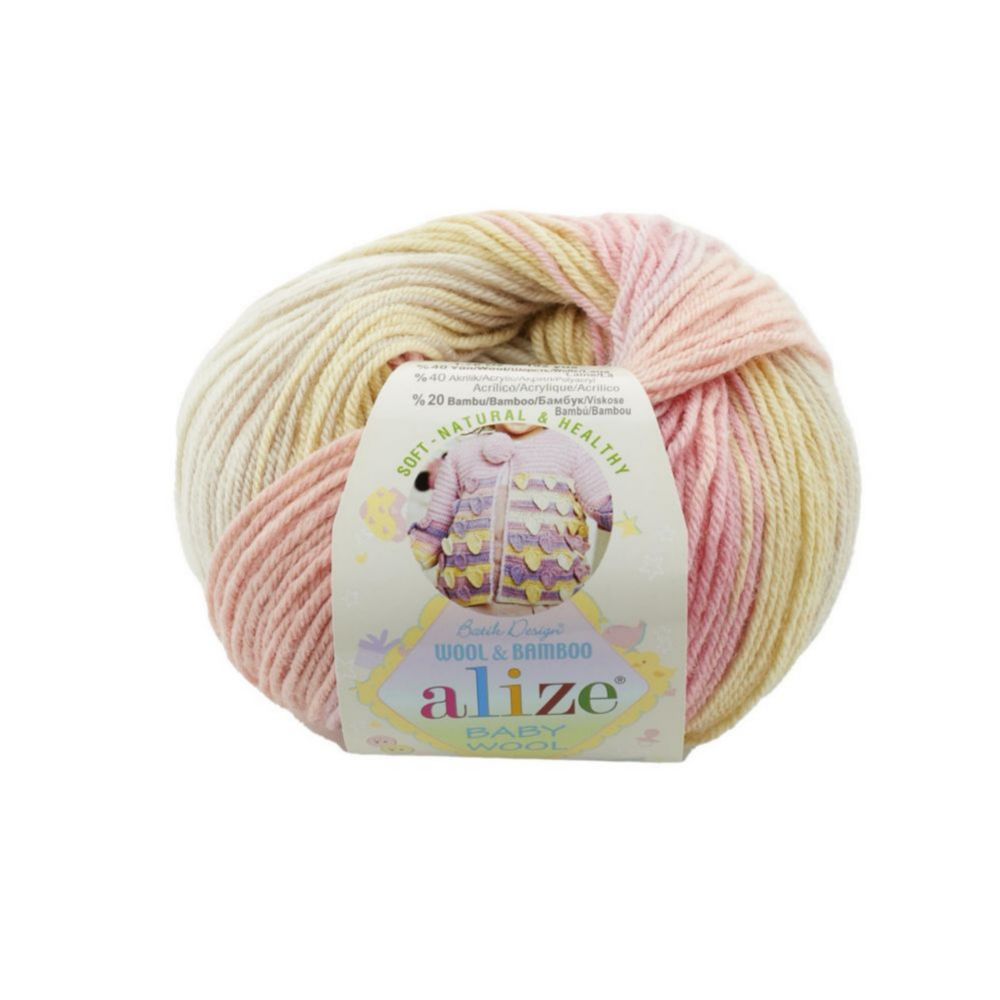 Alize Baby wool batik 2807 розовый бежевый