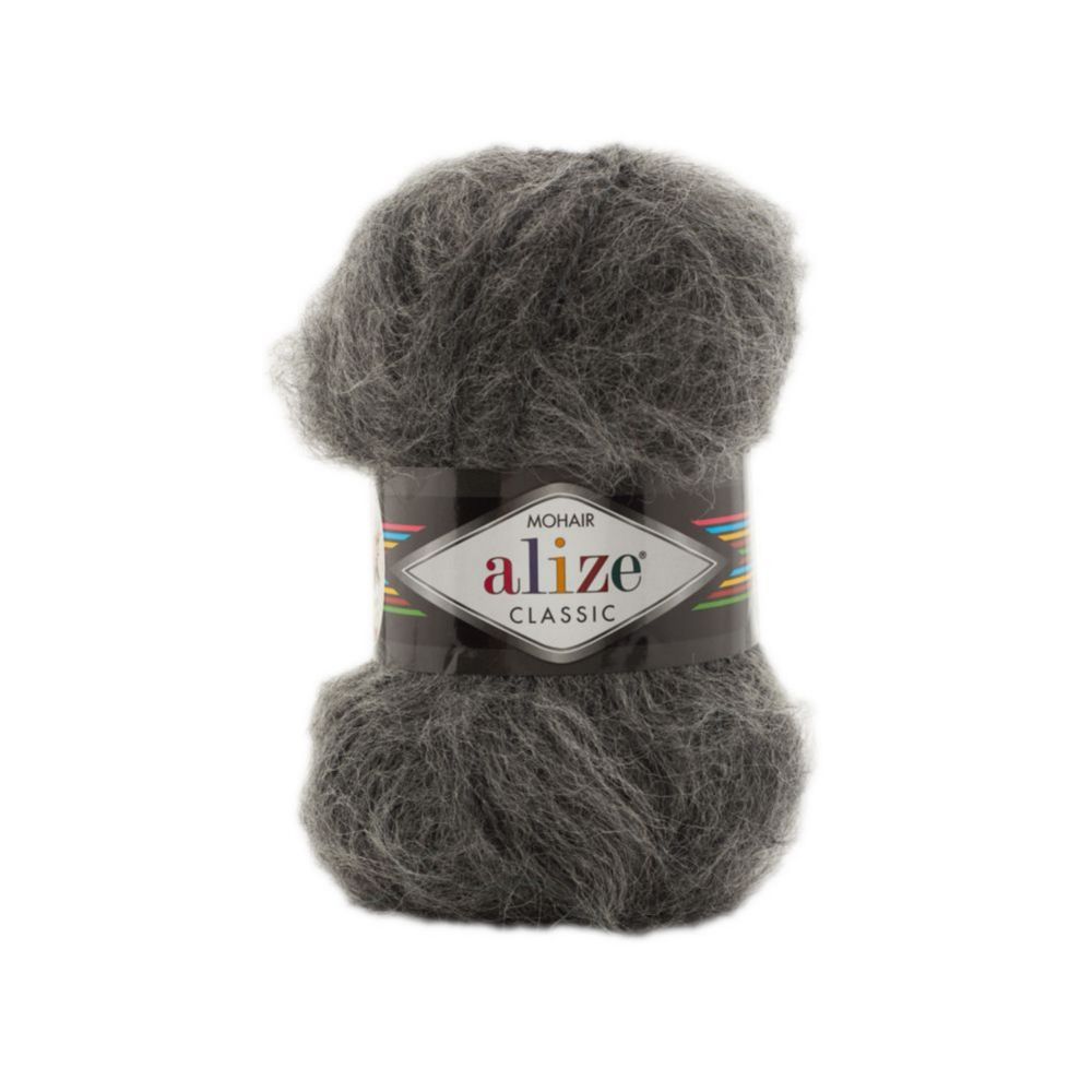 Alize Mohair classic new 196 тёмно-серый