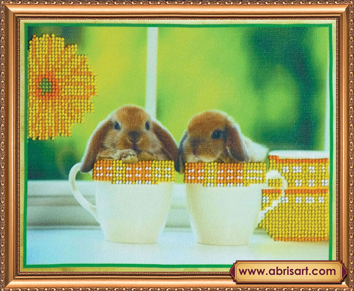 Абрис Арт АВ-011 Набор для вышивания бисером Кролики 1