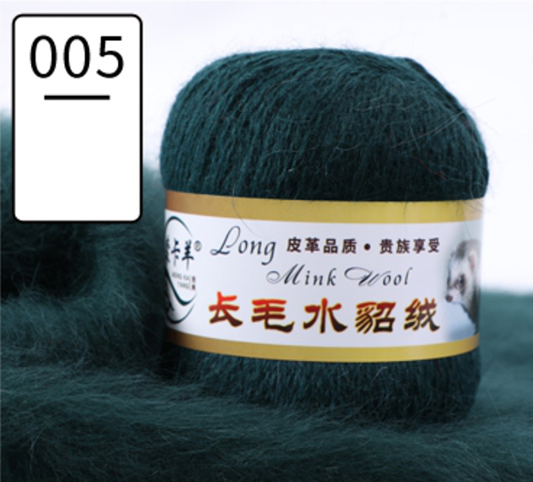 Норка Long Mink wool 005 ангорский кролик темно-зеленый