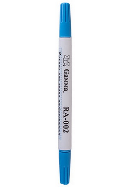Gamma RA-002 Маркер для ткани двусторонний, смывающийся водой цвет голубой