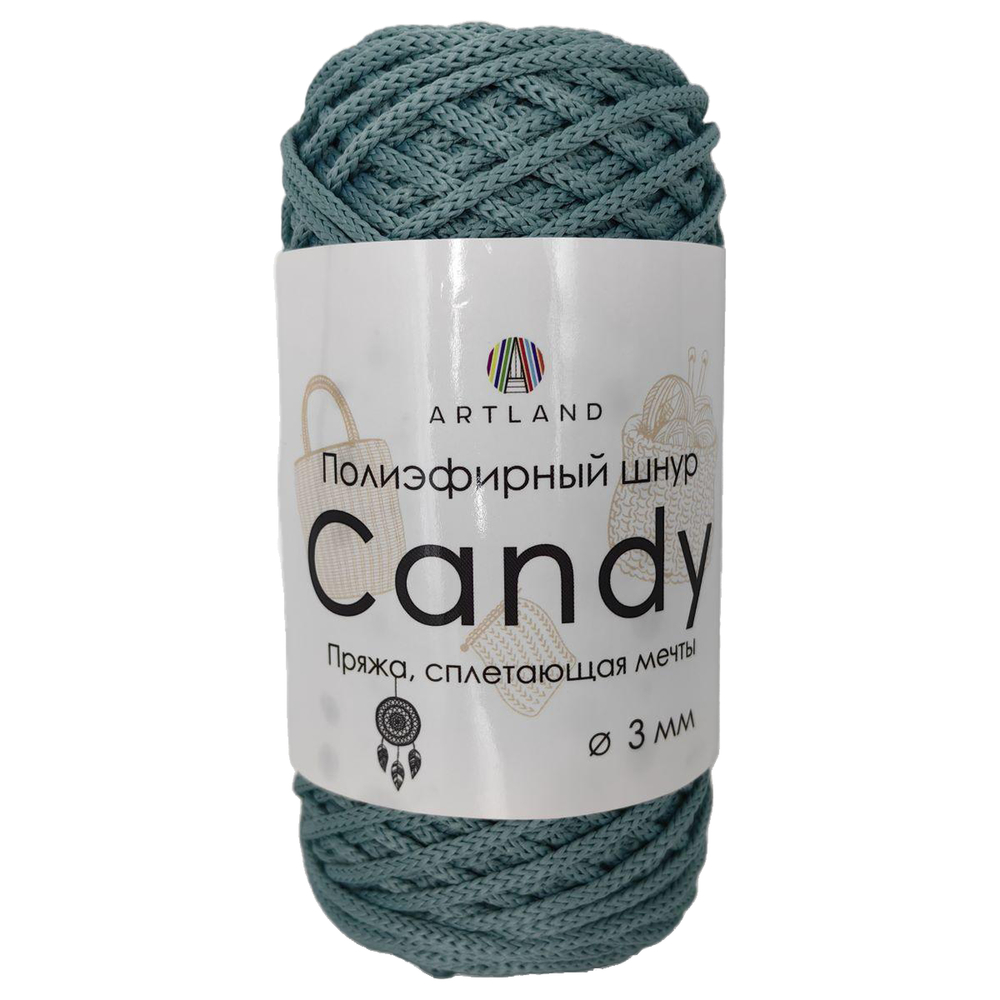 Artland Candy 77 полиэфирный шнур 3 мм светлая бирюза