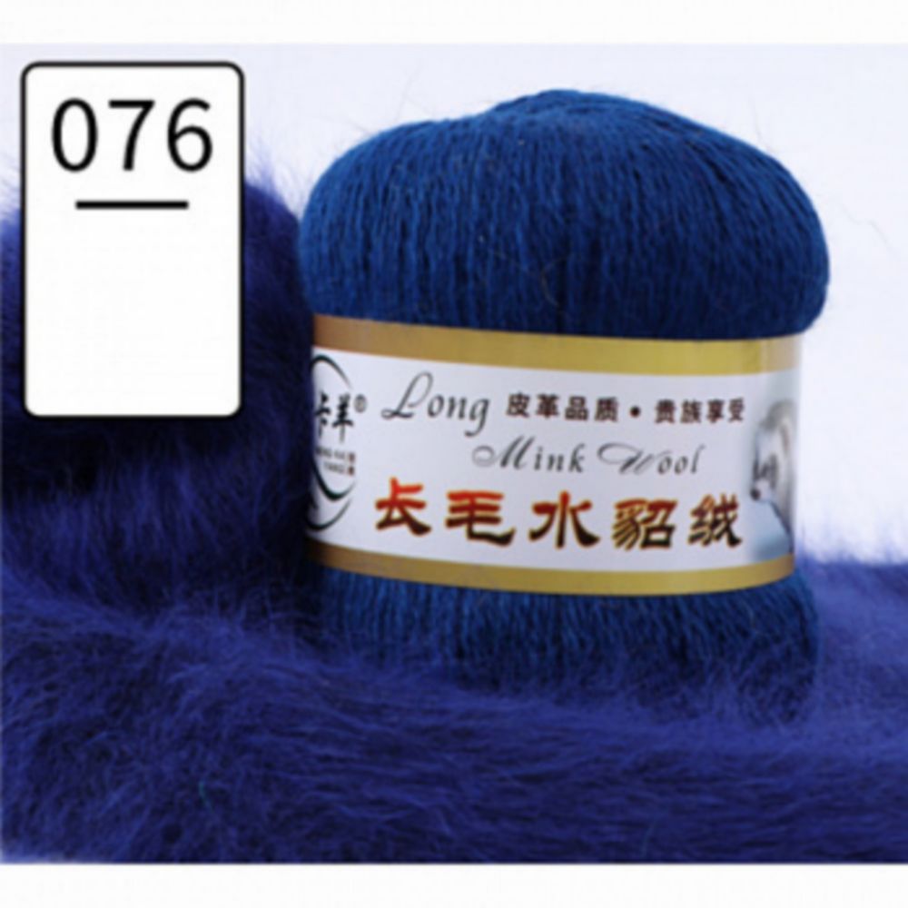 Норка Long Mink wool 076 ангорский кролик синий