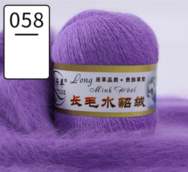 Норка Long Mink wool 058 ангорский кролик светло-фиолетовый
