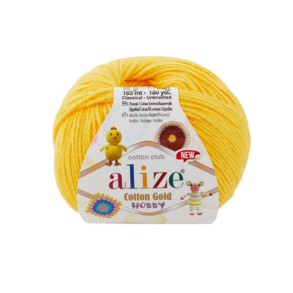 Alize Cotton gold hobby new 216 ярко-желтый