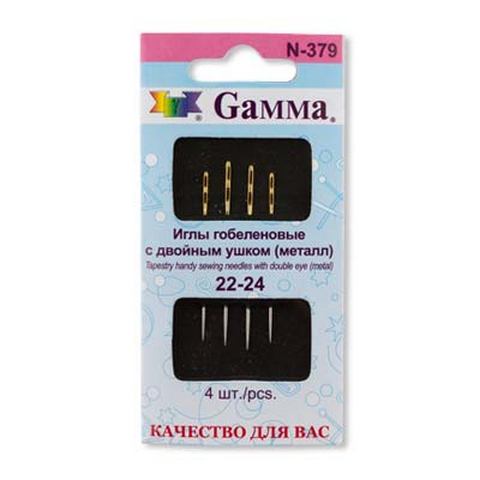 Gamma N-379 Иглы гобеленовые №22-24, c двойным ушком, 4 шт