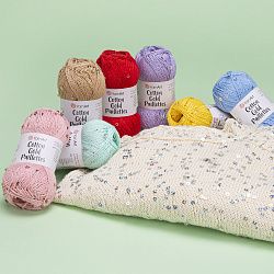 YarnArt Cotton Gold Paillettes 140 метров - интернет магазин Стелла Арт YarnArt Cotton Gold Paillettes 140 метров - интернет магазин Стелла Арт